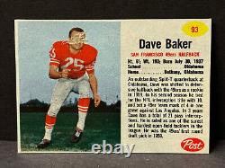 1962 Post SHORT PRINT/SP #93 Dave Baker San Francisco 49ers (prof)