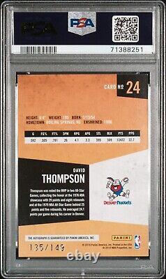 2009-10 Panini Hall of Fame Monikers #24 David Thompson PSA 8 AUTO 10 Nuggets