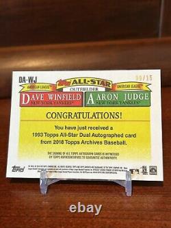 2018 Topps Archives AARON JUDGE & DAVE WINFIELD Yankees Dual Auto /15