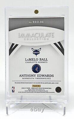 2020-21 Immaculate RC Prime Patches Lamelo Ball Anthony Edwards #d 3/10 Gold