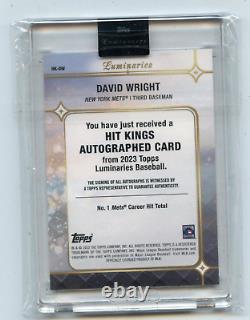 2023 Topps Luminaries #hk-dw David Wright Hit Kings Autograph Sp #3/10, Mets