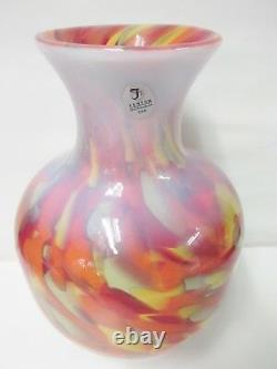 688246 STUDIO Fenton DAVE FETTY Myraid Mist VASE, HAND Numbered Limited Edition