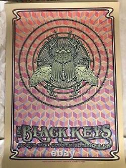 Black Keys Poster 2014 Detroit Dave Hunter Rare Gold Varient 1 of 4