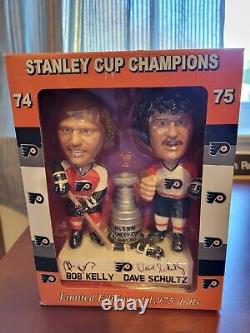 Bob Kelly & Dave Schultz Limited Edition Autographed Bobble Head! New & Sealed