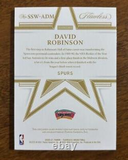 DAVID ROBINSON 2020 Flawless Star Swatch Game-Worn Patch On-Card Auto /15 RARE