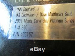Dale Earnhardt Jr #066/360 PLATINUM Budweiser / Dave Matthews 2004 1/24 #8 Elite