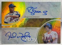 Darryl Strawberry/David Wright 2024 Topps Dynamic Duals GOLD Autograph Auto #1/1