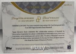 Darryl Strawberry/David Wright 2024 Topps Dynamic Duals GOLD Autograph Auto #1/1