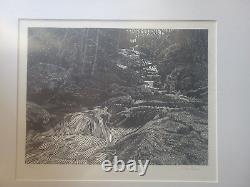 Dave Bruner'Mountain Flow' Limited Edition Woodblock Print Hand-Printed Ink Art