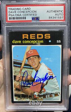 Dave Concepcion PSA/DNA Signed Autograph Rookie 1970 Topps HOF Reds RC #14