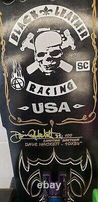 Dave Hackett Black Leather Racing Skateboard #35 of 100 Limited Edition