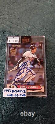 Dave Justice Auto 1993 Topps #14/100 One Of One