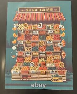 Dave Matthews Band 2022 Tour Poster S/N Green Variant Fruit Stand