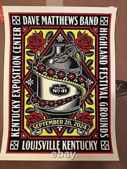 Dave Matthews Band Poster Bourbon & Beyond 2024 Louisville 9/20 Aaron Von Freter