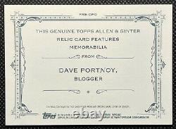 Dave Portnoy 2014 Topps Allen & Ginter Patch Relic Rookie Rc Barstool Sports