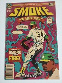 Dave Stewart Smoke Oakland A's Signed Limited Edition Pop Fly Art Print # 46/239