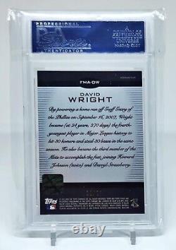 David Wright 2008 Topps Finest Moments Red Refractor /25 SP Autograph Auto PSA 9