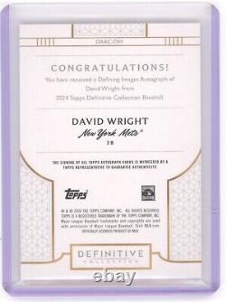 David Wright 2024 Topps Definitive Auto Autograph Red 1/1 Mets Q1887