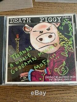 Death Piggy Death Rules 7 Art Vinyl Made By Dave Brockie & Cd Signed By Dave