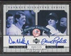Don Mattingly-dave Righgetti 2003 Ud Yankees Forver Autograph #ed 44/125 Mint