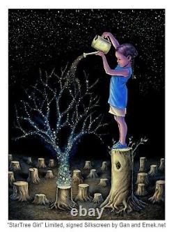 EMEK StarTree Girl Blue Screen Print Poster star tree gan DMB dave phish