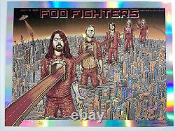 Emek Foo Fighters Citi Field Nyc Rare Foil Variant Poster Print 2015 Dave Grohl