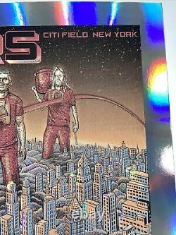 Emek Foo Fighters Citi Field Nyc Rare Foil Variant Poster Print 2015 Dave Grohl
