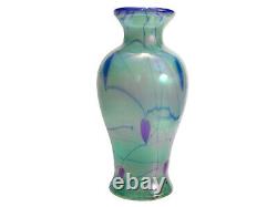 FENTON DAVE FETTY DESIGNED WILLOW GREEN HANGING HEARTS VASE Limited Edition