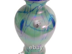 FENTON DAVE FETTY DESIGNED WILLOW GREEN HANGING HEARTS VASE Limited Edition