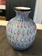 Fenton Glass Dave Fetty Controlled Bubbles 8 Cased Glass Vase Scott & Mike Sign