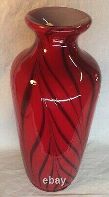 Fenton Art Glass By Dave Fetty Ruby Royale Hand Blown Vase Limited To 250 #10