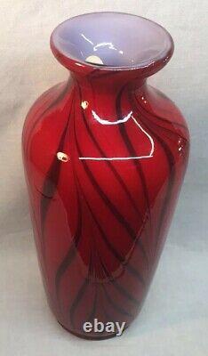 Fenton Art Glass By Dave Fetty Ruby Royale Hand Blown Vase Limited To 250 #10