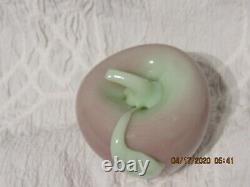 Fenton Art Glass Dave Fetty 2000 Light Pink/green Apple Paperweight Signed