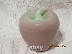 Fenton Art Glass Dave Fetty 2000 Light Pink/green Apple Paperweight Signed