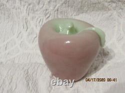 Fenton Art Glass Dave Fetty 2000 Light Pink/green Apple Paperweight Signed