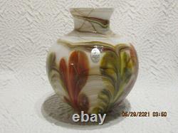 Fenton Art Glass Dave Fetty 2007 Feathers 7 Vase Limited To 850 Pieces