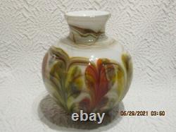 Fenton Art Glass Dave Fetty 2007 Feathers 7 Vase Limited To 850 Pieces