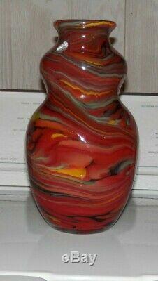 Fenton Art Glass Dave Fetty Crayon Vase Connoisseur Collection, #37/750 10.5h