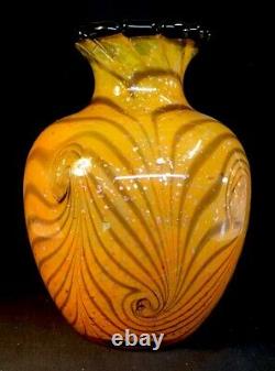 Fenton Art Glass Dave Fetty Cut Flowers Hand Blown Vase LIMITED EDITION
