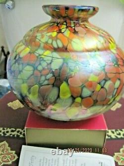 Fenton Art Glass Dave Fetty Limited Edition Qvc Iridized Threaded Mosaic Vase