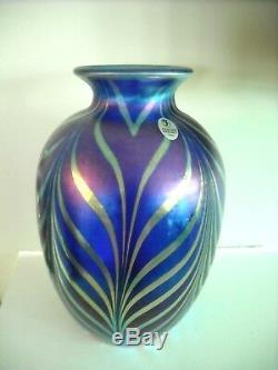 Fenton Art Glass FAVRENE FEATHERS Pulled Feather DAVE FETTY VASE Limited Edition