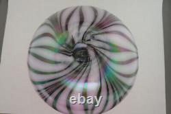 Fenton Art Glass Lavender Haze Dave Fetty Feather Vase