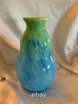 Fenton Art Glass Limited Edition Dave Fetty Caribbean Day Blown Vase MIB 8199B6