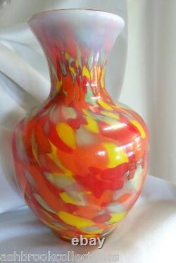 Fenton Art Glass Limited Myriad Mist Vase Dave Fetty New in Box Multi Colored