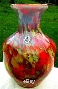 Fenton Art Glass Myriad Mist By Dave Fetty Vase #324/750 New Box. 8.75H