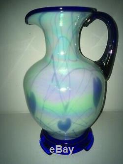 Fenton Dave Fetty Hanging Hearts Pitcher withbase Connoisseur Collection 2003 NIB