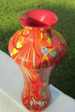 Fenton Glass Dave Fetty Swirl Mosaic HUGE Vase 13H Limited Edition #255/750