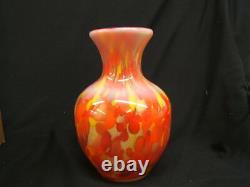 Fenton Myriad Mist Orange Vase Limited #37/750 Signed Dave Fetty 2001 MIB