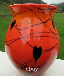 Fenton Robert Barber Dave Fetty 1975 Hanging Hearts Vase H #369/750 8H x 6.5W