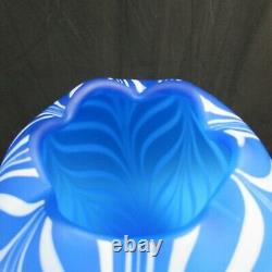 Fenton Robert Barber Dave Fetty Cobalt Blue Pulled Feathers Vase A6 1975
